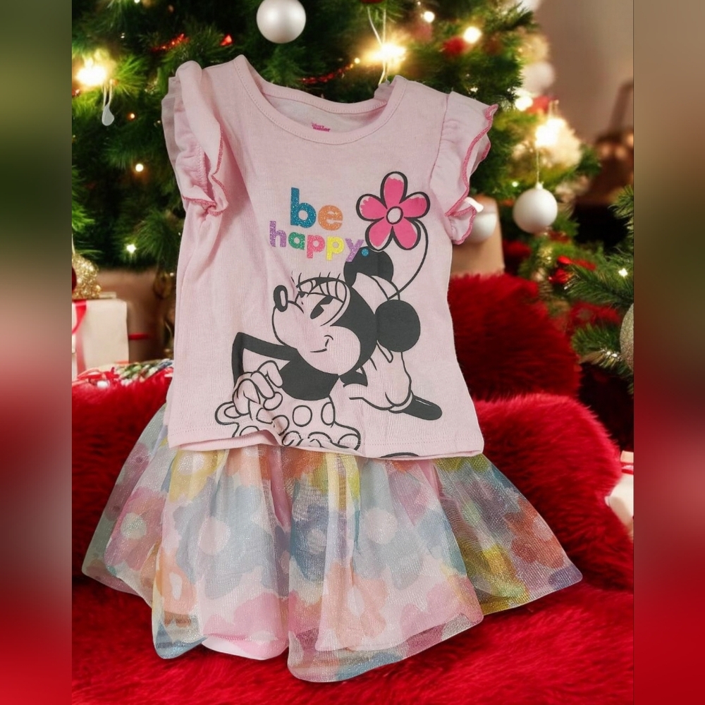 Minnie Dress 12 month pink, blue, yellow